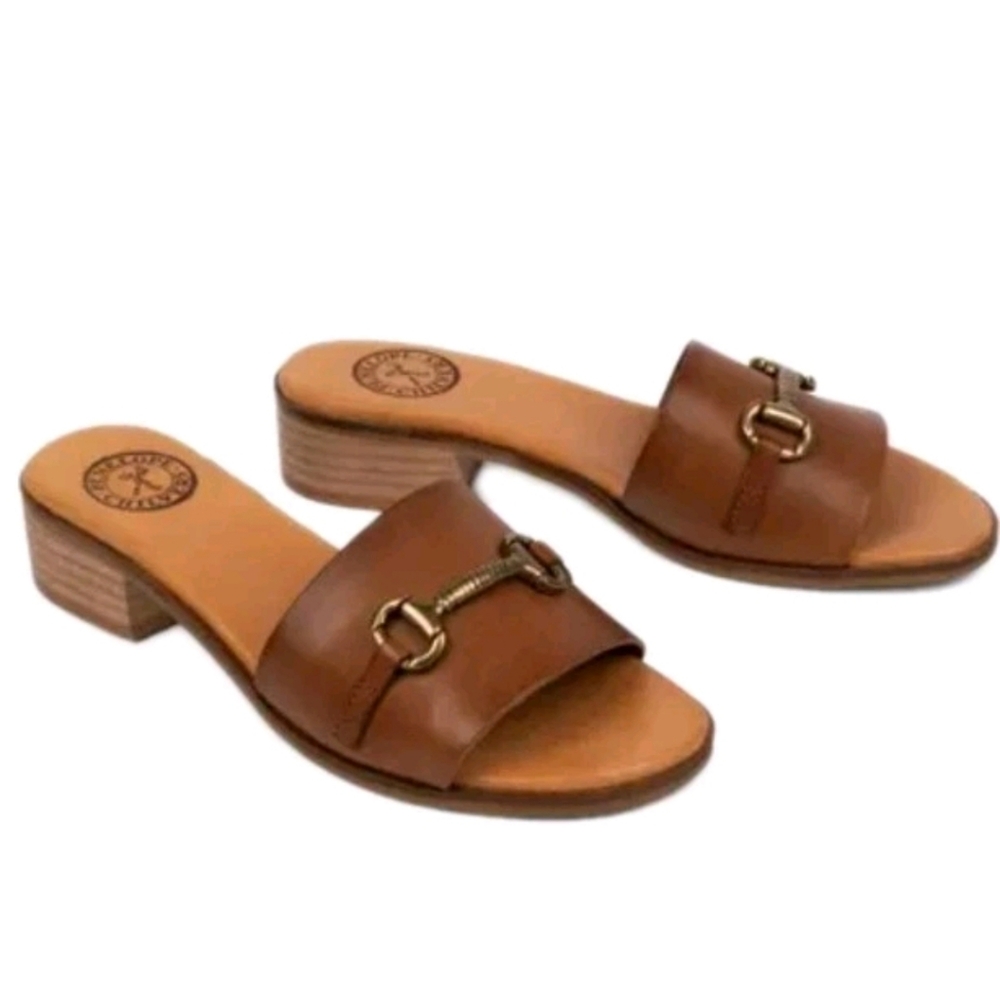 Penelope Chilvers Salamanca Leather Horsebit Slides Brown EU 38 US 7.5 - Picture 4 of 11